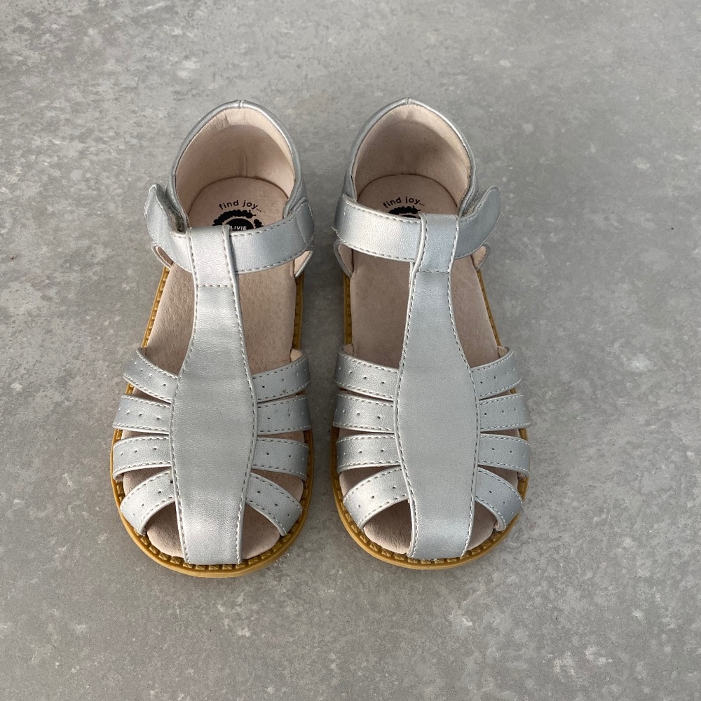 Livie & Luca silver girls Size 13 closed toe sandals